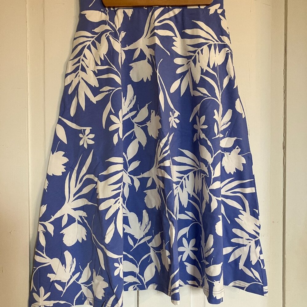 Pact organic cotton fit and flare midi skirt